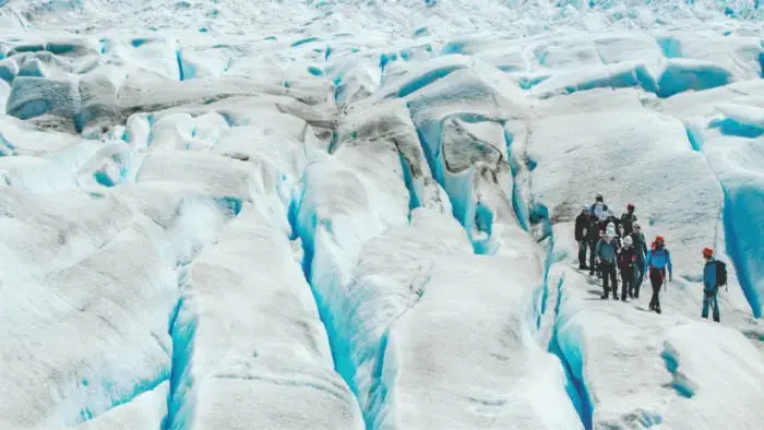 Glacier ice textures during minitrekking
