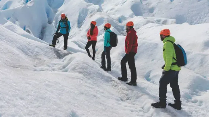 Travelers enjoying the Perito Moreno Glacier minitrekking