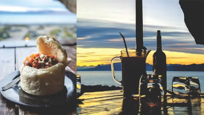 Almuerzo o cena gourmet dentro de una cueva natural climatizada en la costa de El Calafate
