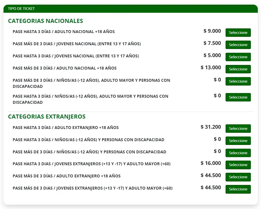 Información sobre la excursión a torres del paine