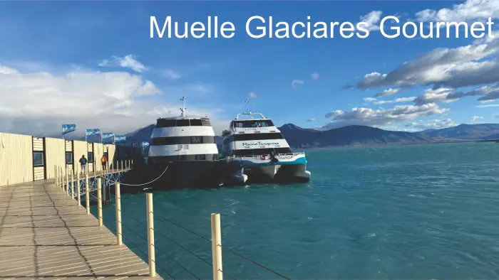 Muelle de partida de la navegación Glaciares Gourmet en Punta Bandera