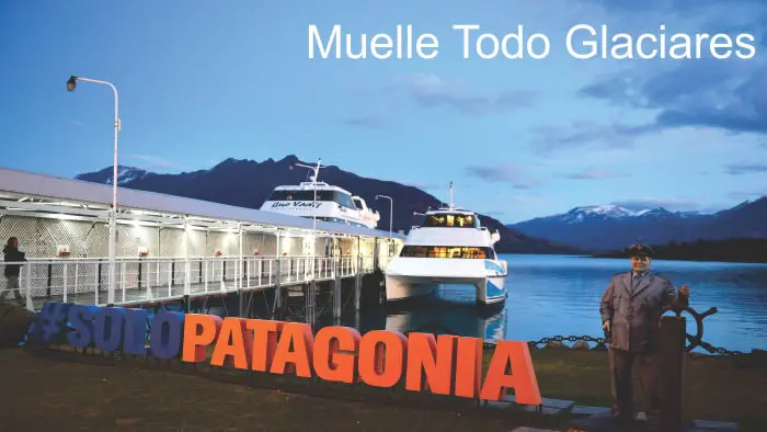Muelle de partida de la navegación Todo Glaciares en Punta Bandera